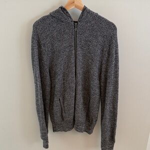 Banana Republic Heather Gray Zip-Up Sweater
